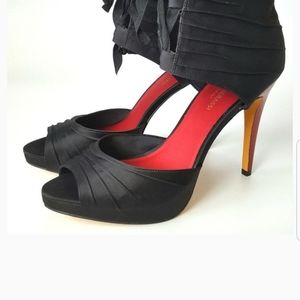 New SILVIA TCHERASSI Emilia Ankle Wrap Black Pumps